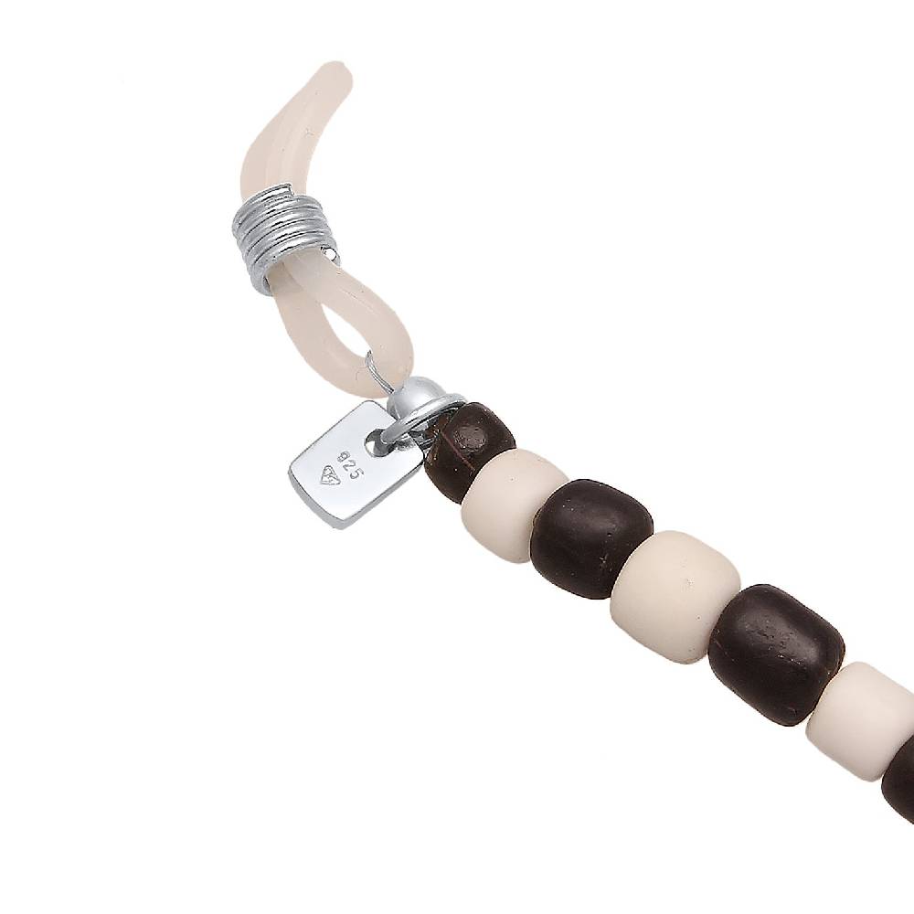 Kuzzoi Brillenkette Beads | Glas Perlen (Schwarz & Weiß) Zeitbegrenzte Promotion