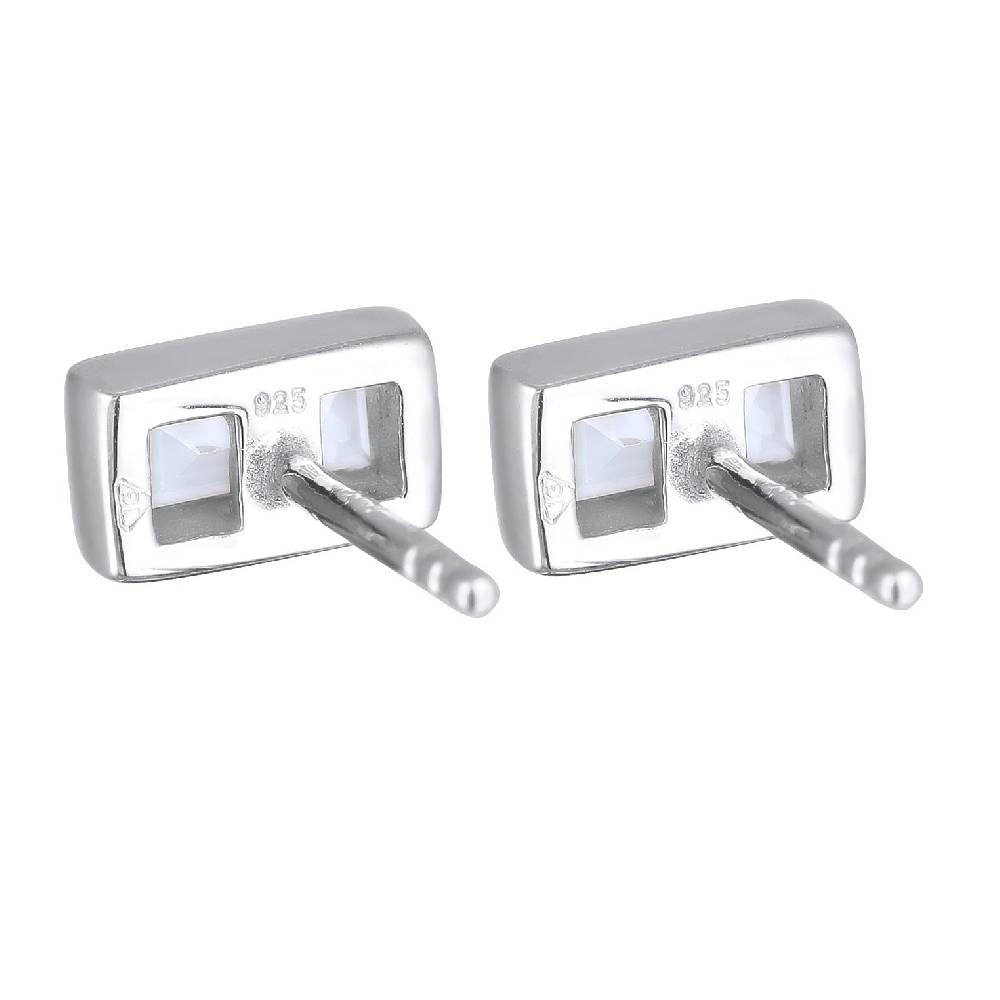 Kuzzoi Ohrstecker Rechteck | Topas (Weiß) Nur für heute