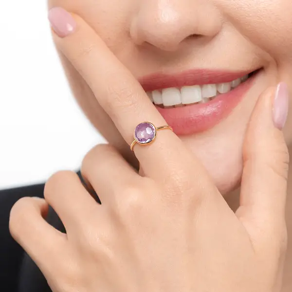 Leaf Jewelry Ring Amethyst, 14 K Gelbgold Letzte 3 Tage