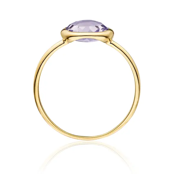 Leaf Jewelry Ring Amethyst, 14 K Gelbgold Letzte 3 Tage