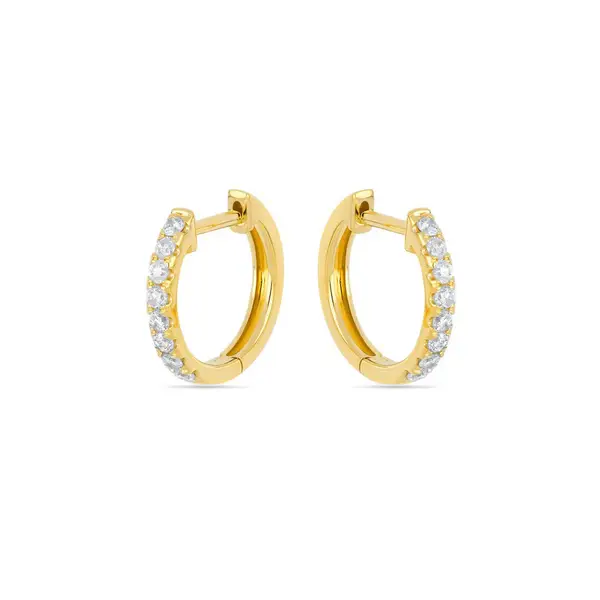 Leaf Jewelry Creole mit Diamanten, 18K Gelbgold Neueste Stile