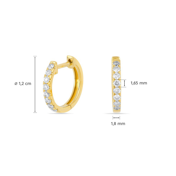 Leaf Jewelry Creole mit Diamanten, 18K Gelbgold Neueste Stile