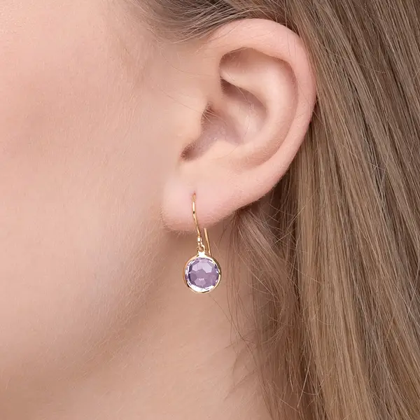 Leaf Jewelry Ohrringe Amethyst, 14 K Gelbgold Letzte 2 Tage