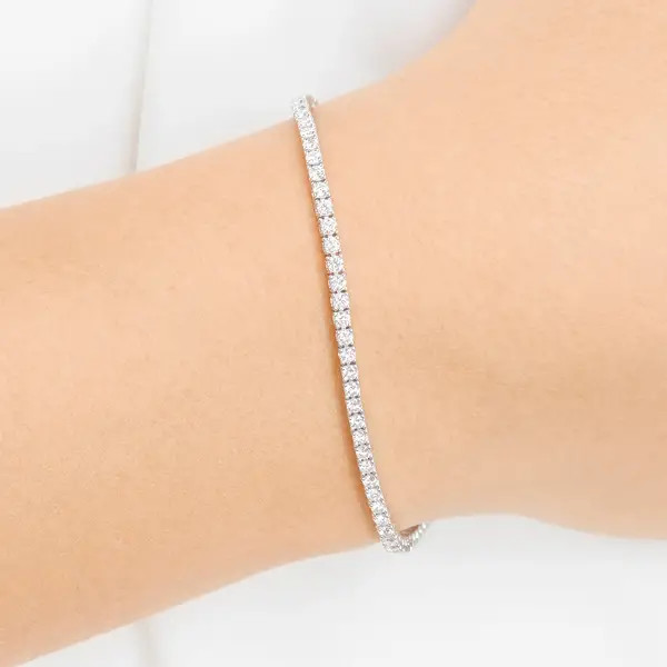 Leaf Jewelry Tennisarmband mit Diamanten, Weißgold, 3.42ct, 17.0cm Zeitbegrenzte Promotion