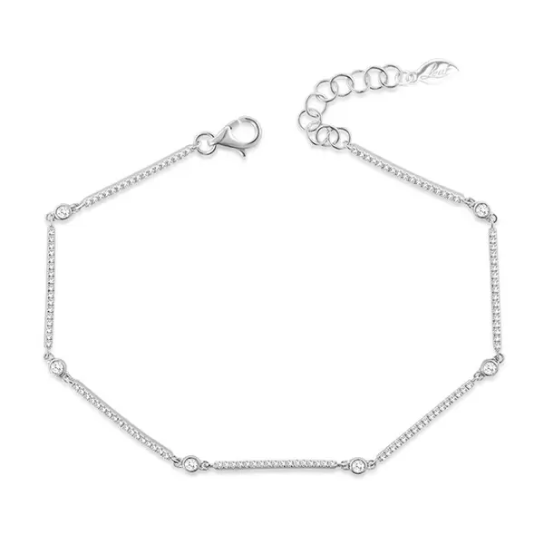 Leaf Jewelry Armband Bar, 18K Weissgold, Diamanten Bis zu 50% Rabatt