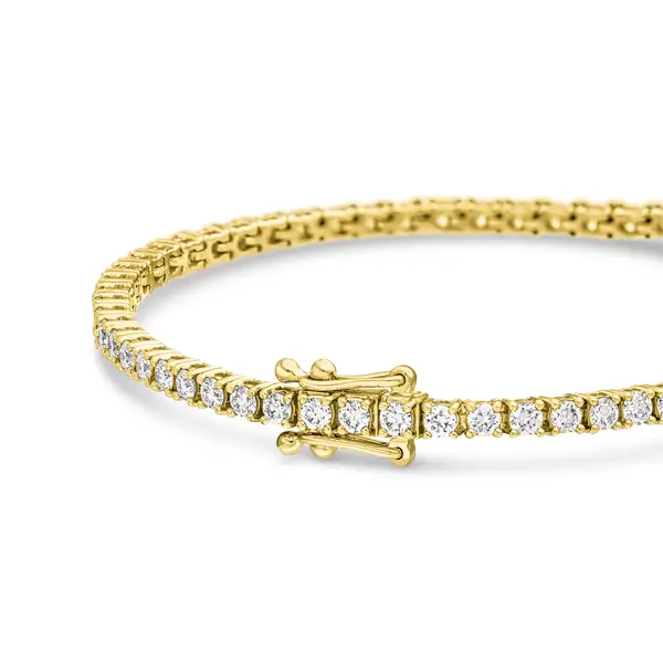 Leaf Jewelry Tennisarmband mit Diamanten, Gelbgold, 3.42ct, 17.0cm Bis zu 65% Rabatt