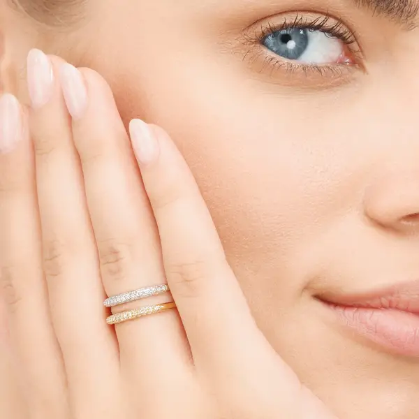 Leaf Jewelry Ring DAZZLE mit Diamanten, 14K Weißgold Nur für heute