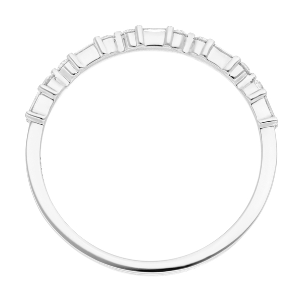 Leaf Jewelry Ring mit Baguette Diamanten, 14K Weißgold Vierteljährliche Förderung