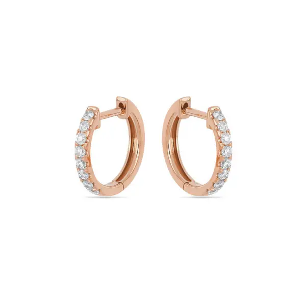 Leaf Jewelry Creole mit Diamanten, 18K Rosegold Super Rabatt