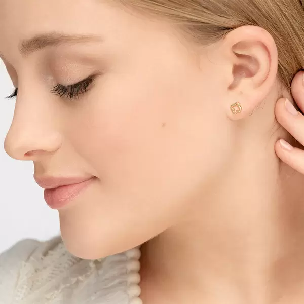 Leaf Jewelry Ohrstecker Clover, 14 K Gelbgold 50% Rabatt für begrenzte Zeit