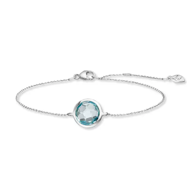 Leaf Jewelry Armkette Blue Topaz, 14 K Weissgold Rabatte dieses Monats