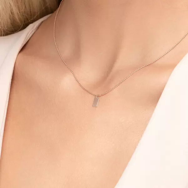 Leaf Jewelry Halskette Tiny Dog Tag, 14 K Rosegold Online