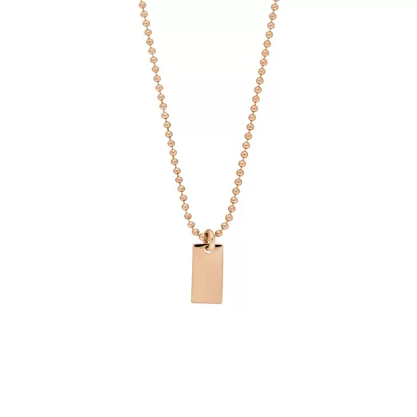Leaf Jewelry Halskette Tiny Dog Tag, 14 K Rosegold Online