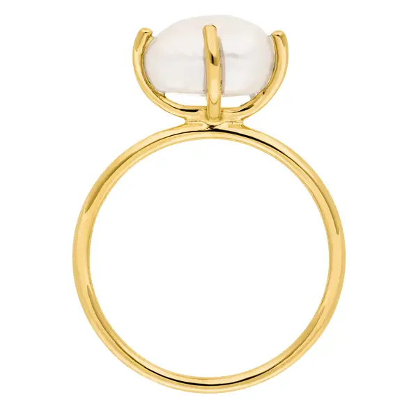 Leaf Jewelry Ring Barock Pearl, 14K Gelbgold Hotsell