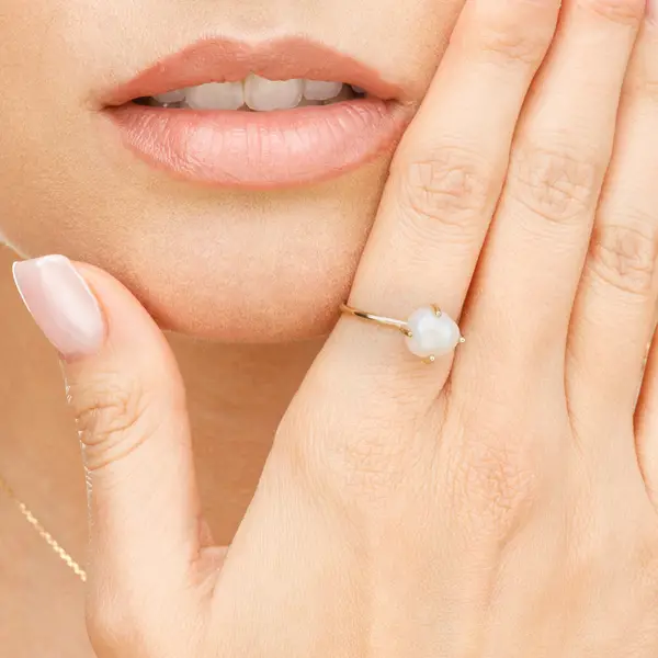 Leaf Jewelry Ring Barock Pearl, 14K Gelbgold Hotsell