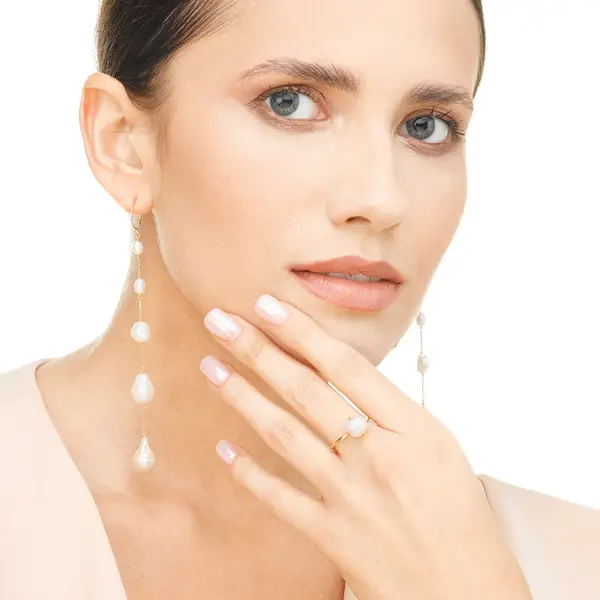 Leaf Jewelry Ring Barock Pearl, 14K Gelbgold Hotsell