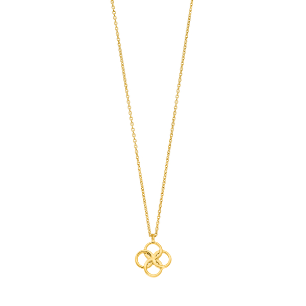 Leaf Jewelry Halskette Clover Charm, 18 K Gelbgold vergoldet Schlussverkauf