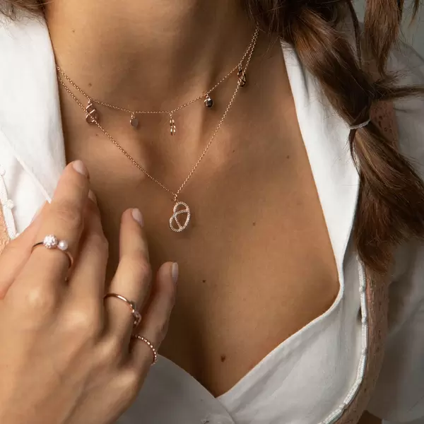 Leaf Jewelry Halskette Brezn Charm, 18 K Gelbgold vergoldet Fabrikverkauf