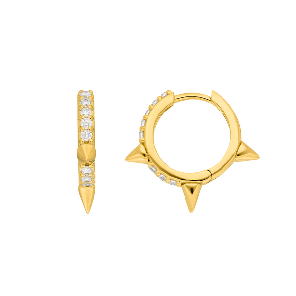 Leaf Jewelry Creole Triple Stud, 18 K Gelbgold vergoldet Fabrik Onlineshop