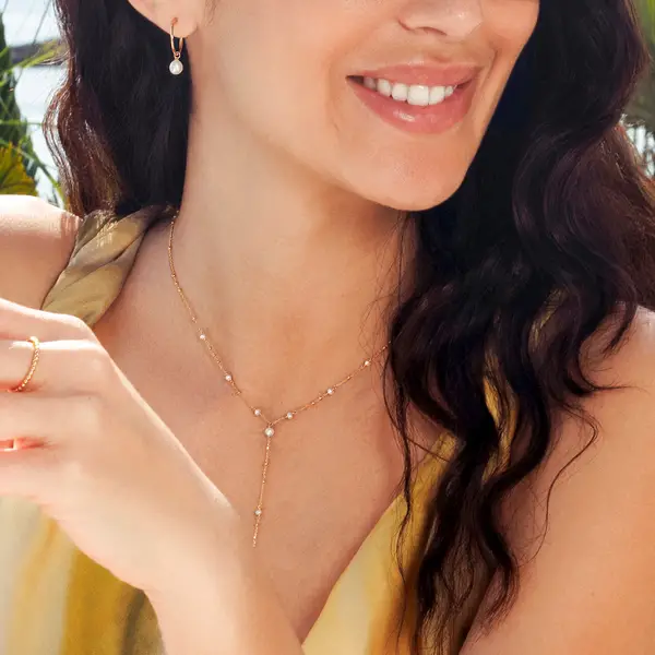 Leaf Jewelry Y-Halskette Flying Pearls, 18 K Gelbgold vergoldet Günstig kaufen