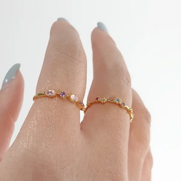 Leaf Jewelry Silber Ring, Oval Gems, Rosenquarz, Gelbgold Online Shopping