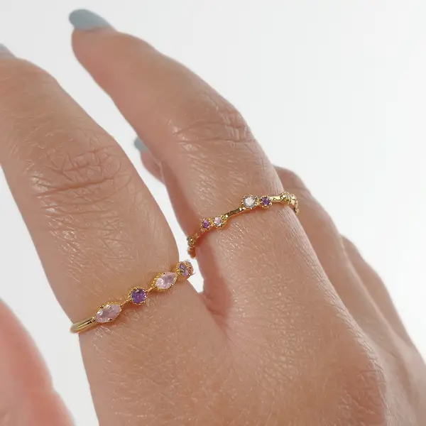 Leaf Jewelry Silber Ring, Oval Gems, Rosenquarz, Gelbgold Online Shopping