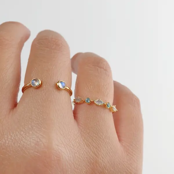 Leaf Jewelry Silber Ring, Oval Gems, Rosenquarz, Gelbgold Online Shopping