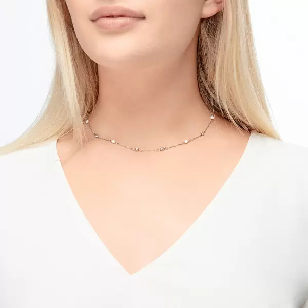 Leaf Jewelry Halskette Pure mit Süßwasserzuchtperlen, 18 K Gelbgold vergoldet Black Friday