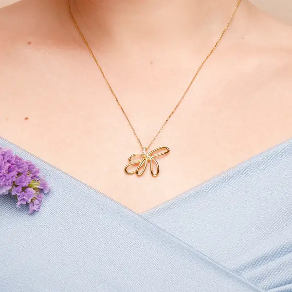 Leaf Jewelry Halskette Blossom, 18 K Gelbgold vergoldet Weihnachtsangebot