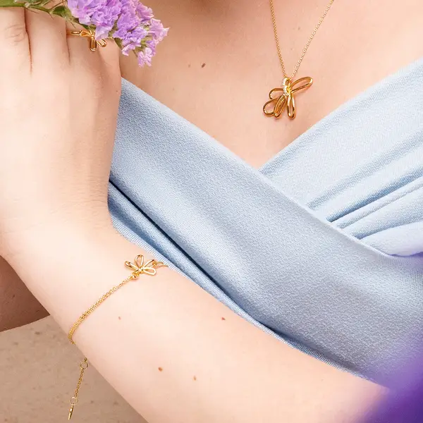 Leaf Jewelry Armkette Blossom, 18 K Rosegold vergoldet Muttertagsangebot