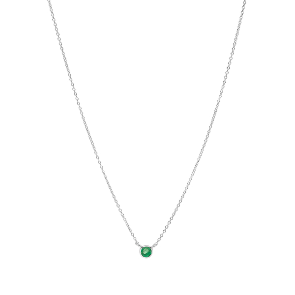 Leaf Jewelry Halskette Smaragd, 14K Weißgold Jubiläumsangebot