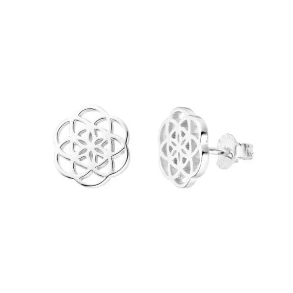 Leaf Jewelry Ohrstecker Flower of Life, 925 Sterlingsilber Neueste Mode