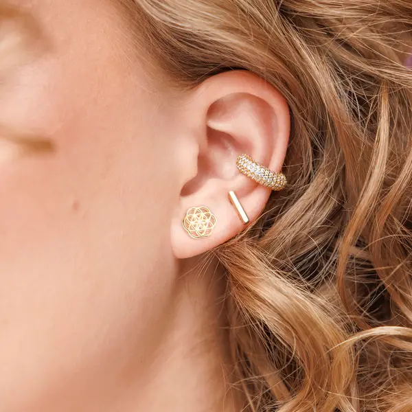 Leaf Jewelry Ohrstecker Flower of Life, 925 Sterlingsilber Neueste Mode