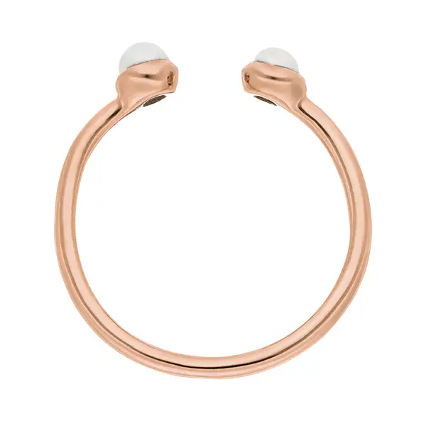 Leaf Jewelry Silber Open Ring, Perle, Rosegold Online Outlet