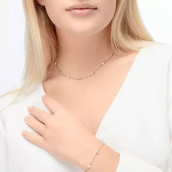 Leaf Jewelry Halskette Pure mit Süßwasserzuchtperlen, 925 Sterlingsilber Saisonale Angebote