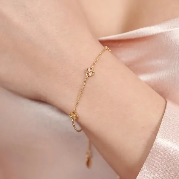 Leaf Jewelry Armkette Clover Charm, 925 Sterlingsilber VIP-Rabatte