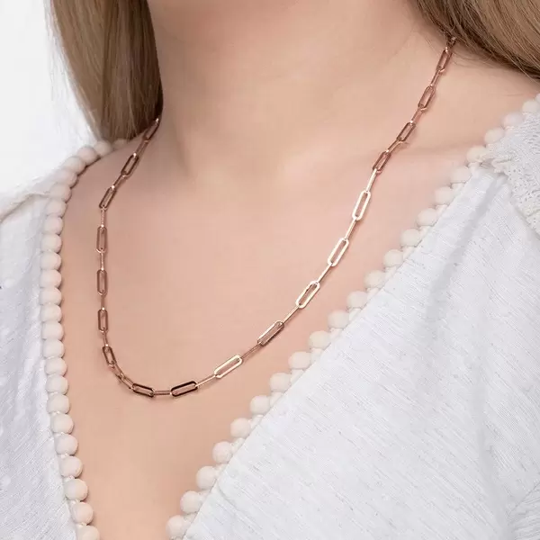 Leaf Jewelry Y-Halskette Square, 52cm, 18 K Rosegold vergoldet Wochenangebot