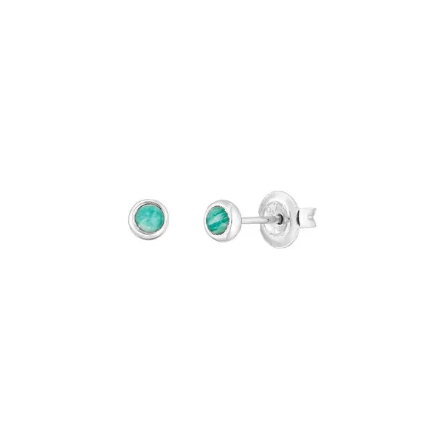 Leaf Jewelry Ohrstecker Pure Amazonit, 3mm, 925 Sterlingsilber Kostenlose Rückgabe