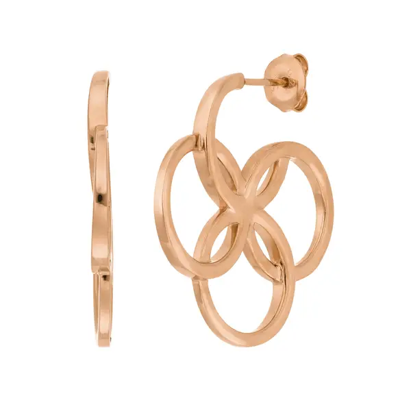 Leaf Jewelry Creolen Clover Charm, klein, 18 K Rosegold vergoldet Begrenzte Freigabe