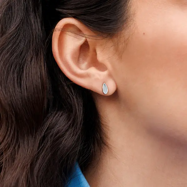 Leaf Jewelry Ohrstecker Gem Drop, Grüner Achat, 925 Sterlingsilber Bis zu 60% Rabatt