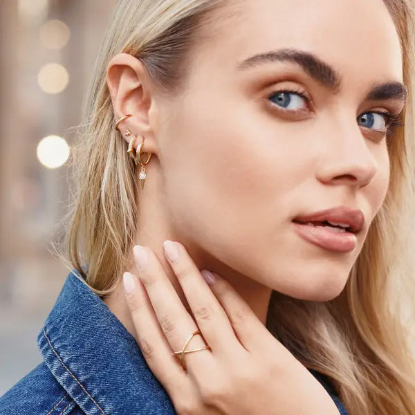 Leaf Jewelry Ohrstecker Bubble, 18 K Gelbgold vergoldet Nur für heute