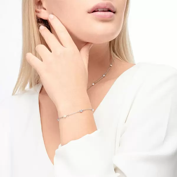 Leaf Jewelry Armkette Pure mit Süßwasserzuchtperlen, 925 Sterlingsilber Bis zu 55% Rabatt
