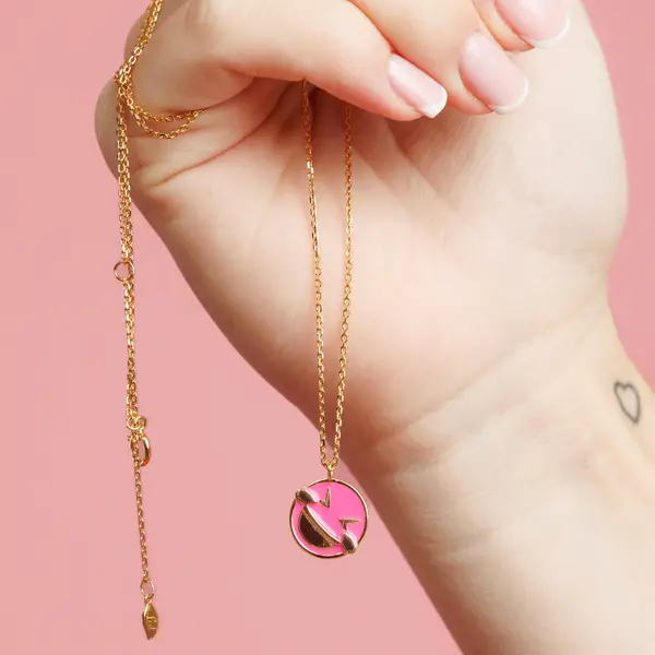 Leaf Jewelry Halskette "Joy" EMOJI, 18 K Gelbgold vergoldet Black Friday Preise