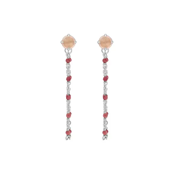 Leaf Jewelry Ohrhänger Flying Gems, Rosenquarz, 925 Sterlingsilber Outlet