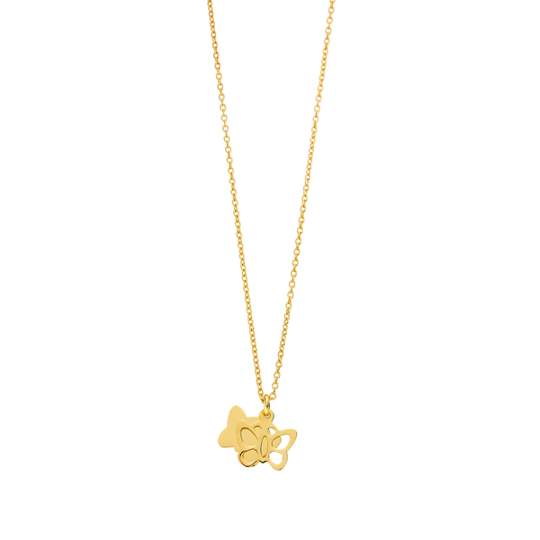 Leaf Jewelry Halskette SCHMETTERLING, 18 K Gelbgold vergoldet Verkauf