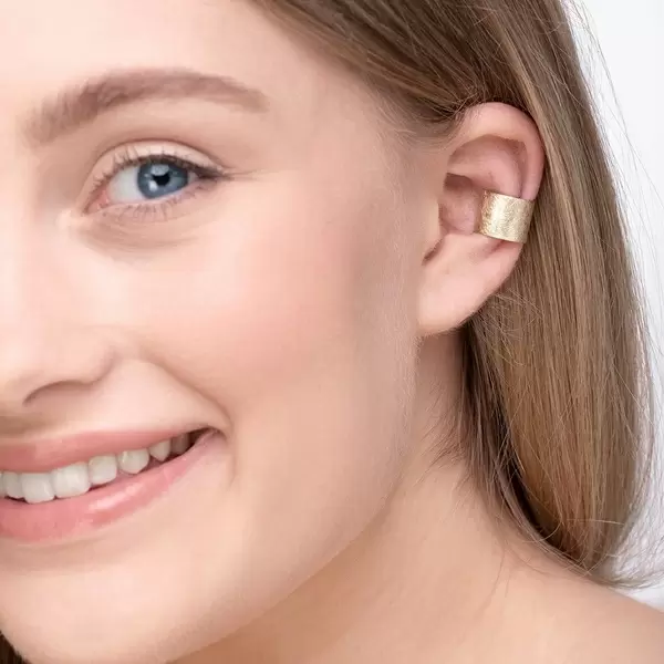Leaf Jewelry Earcuff Matt, 10mm, 18 K Rosegold vergoldet Günstiger Verkauf