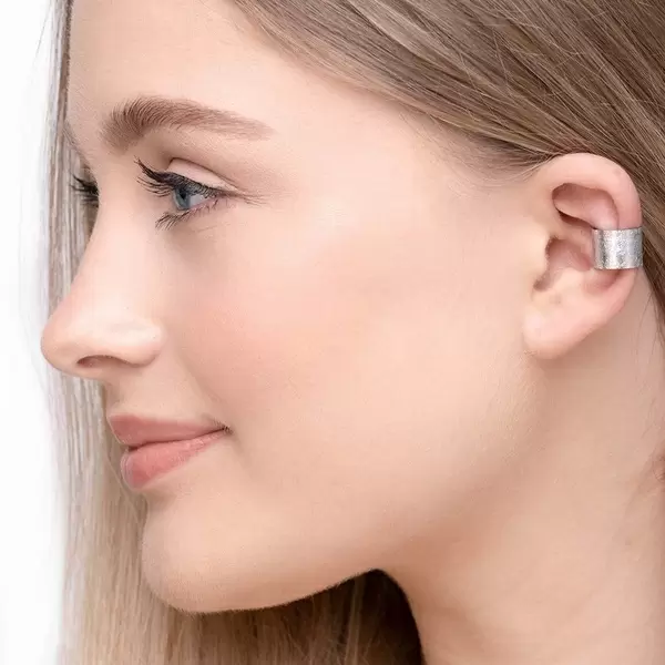Leaf Jewelry Earcuff Matt, 10mm, 18 K Rosegold vergoldet Günstiger Verkauf
