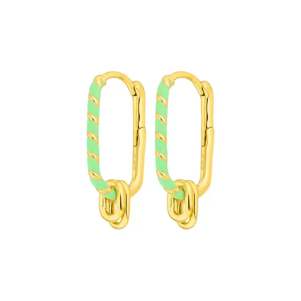 Leaf Jewelry Silber Creole, Gelbgold, Neon Twist Großer Ausverkauf