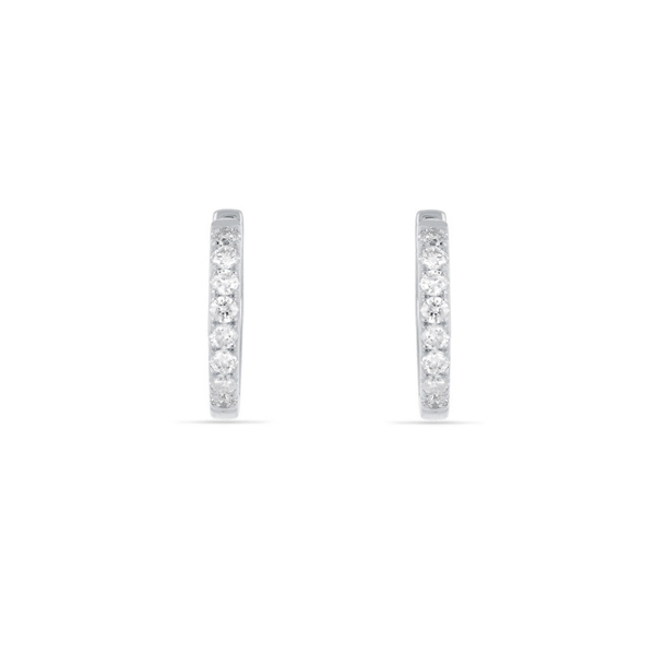 Leaf Jewelry Creole mit Diamanten, 18K Weißgold Jubiläumsangebot