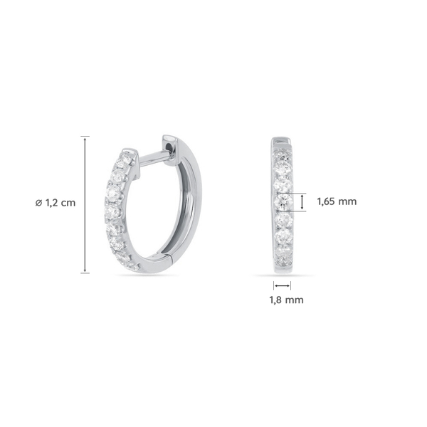 Leaf Jewelry Creole mit Diamanten, 18K Weißgold Jubiläumsangebot